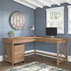 Bureau d'angle 60W (avec meuble de rangement à roulettes)