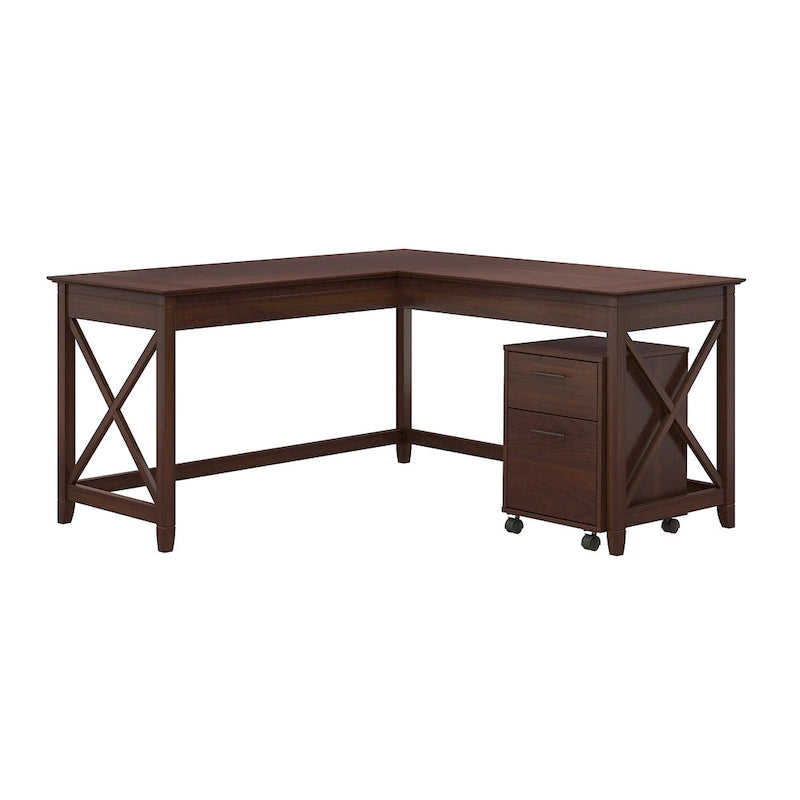 Bureau d'angle 60W (avec meuble de rangement à roulettes)