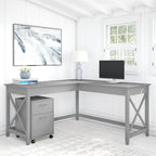 Bureau d'angle 60W (avec meuble de rangement à roulettes)