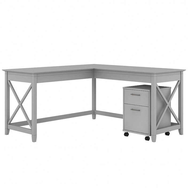 Bureau d'angle 60W (avec meuble de rangement à roulettes)