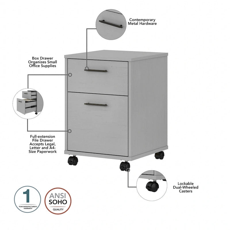 Bureau d'angle 60W (avec meuble de rangement à roulettes)