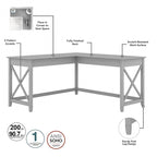 Bureau d'angle 60W (avec meuble de rangement à roulettes)