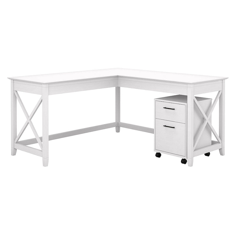 Bureau d'angle 60W (avec meuble de rangement à roulettes)