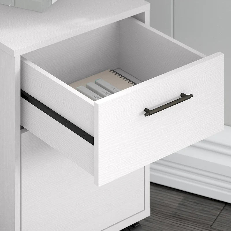 Bureau d'angle 60W (avec meuble de rangement à roulettes)