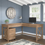Bureau d'angle 60W (avec meuble de rangement à roulettes)