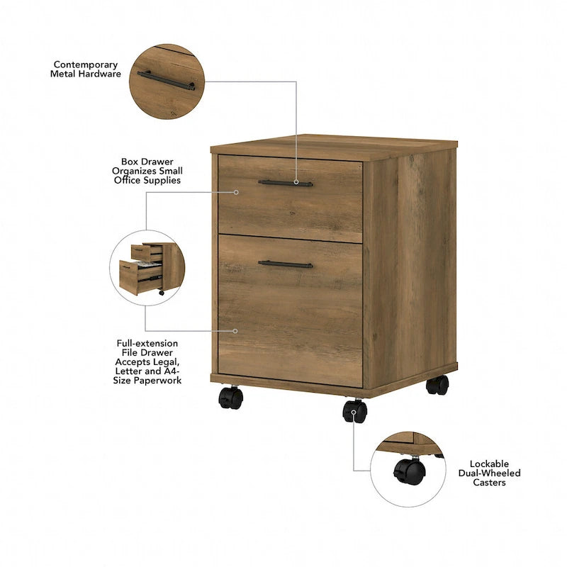 Bureau d'angle 60W (avec meuble de rangement à roulettes)