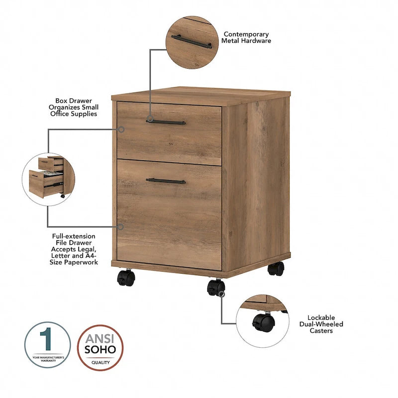 Bureau d'angle 60W (avec meuble de rangement à roulettes)