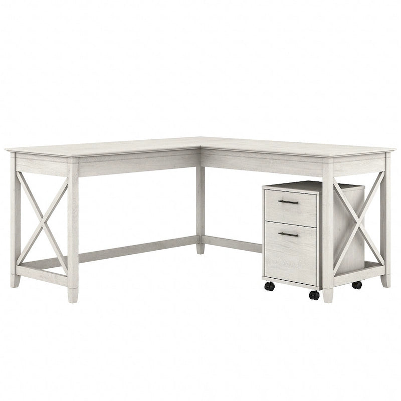 Bureau d'angle 60W (avec meuble de rangement à roulettes)