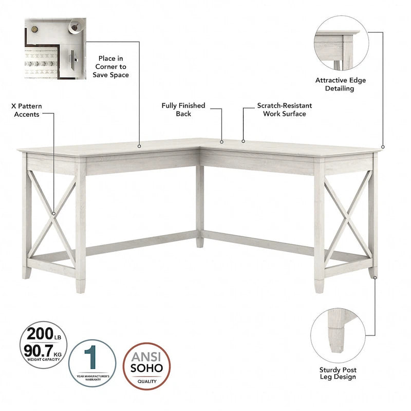 Bureau d'angle 60W (avec meuble de rangement à roulettes)