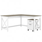 Bureau d'angle 60W (avec meuble de rangement à roulettes)