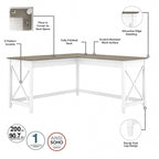 Bureau d'angle 60W (avec meuble de rangement à roulettes)