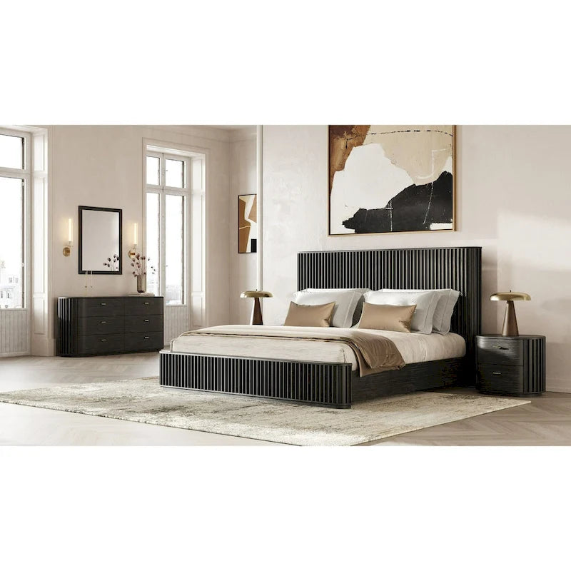 Commode moderne en acacia noir