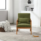 GDFStudio - Fauteuil d'appoint Olivia en velours avec cadre en bois massif et coussin confortable