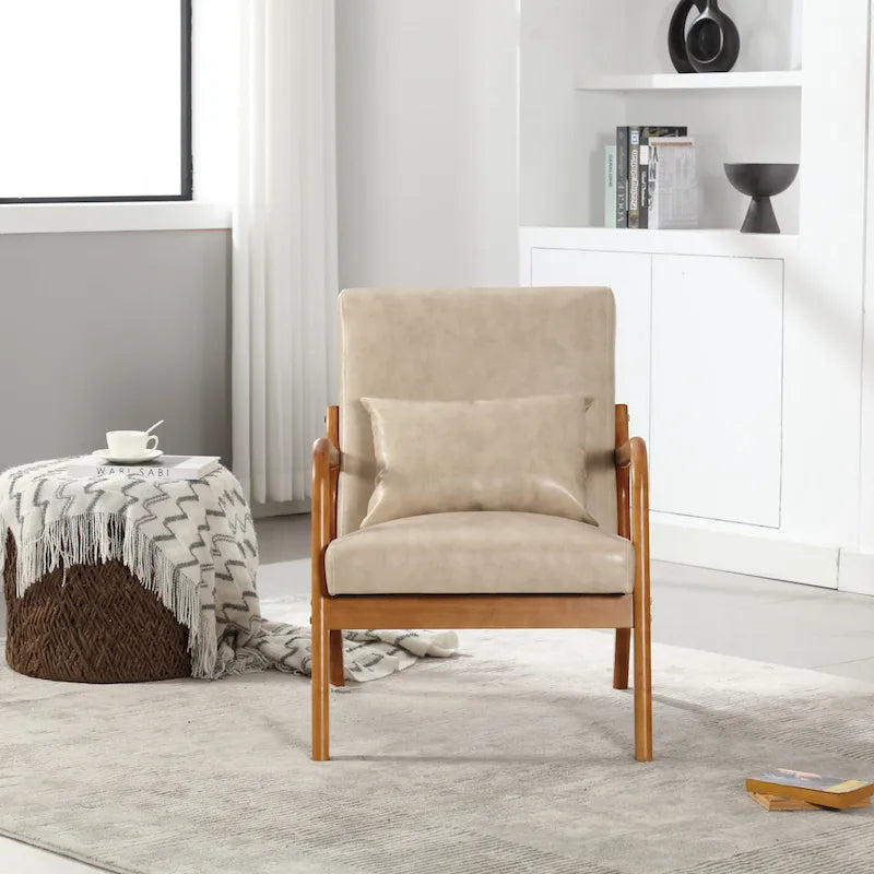 GDFStudio - Fauteuil d'appoint Olivia en velours avec cadre en bois massif et coussin confortable