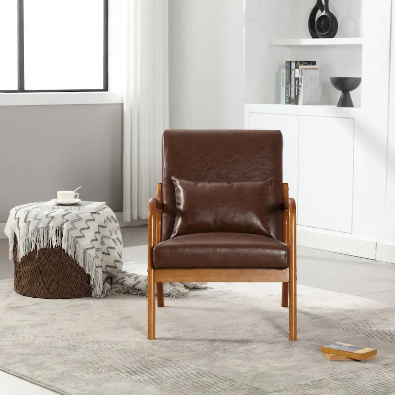 GDFStudio - Fauteuil d'appoint Olivia en velours avec cadre en bois massif et coussin confortable