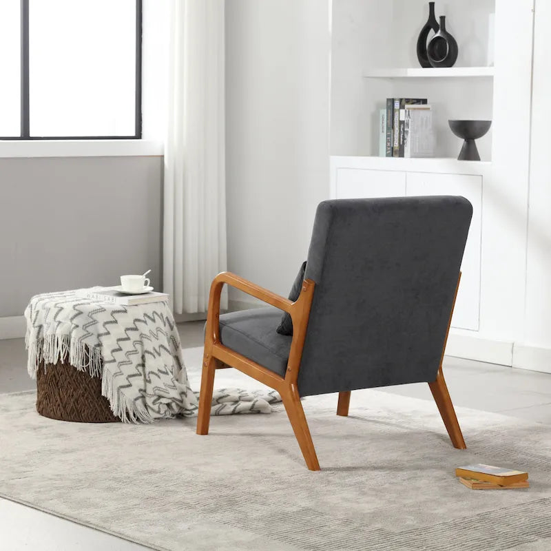 GDFStudio - Fauteuil d'appoint Olivia en velours avec cadre en bois massif et coussin confortable