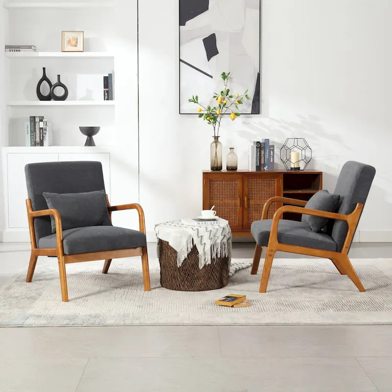GDFStudio - Fauteuil d'appoint Olivia en velours avec cadre en bois massif et coussin confortable