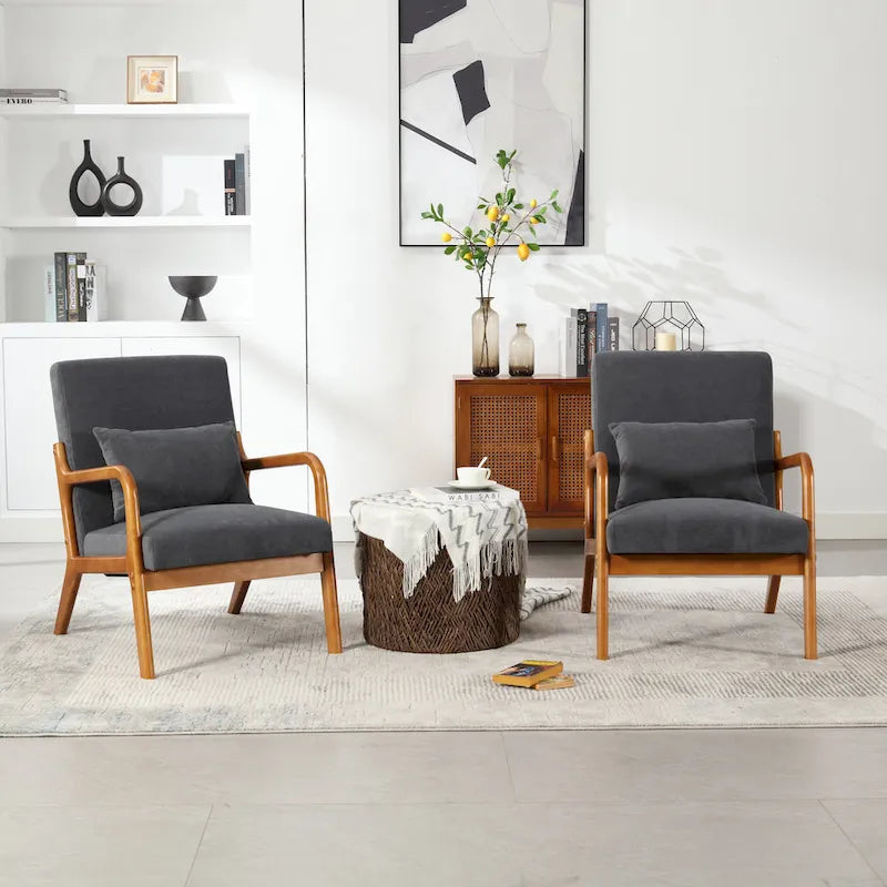 GDFStudio - Fauteuil d'appoint Olivia en velours avec cadre en bois massif et coussin confortable