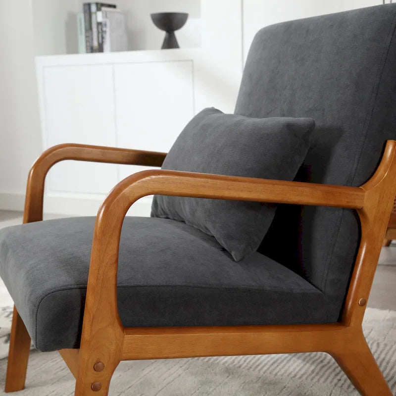 GDFStudio - Fauteuil d'appoint Olivia en velours avec cadre en bois massif et coussin confortable