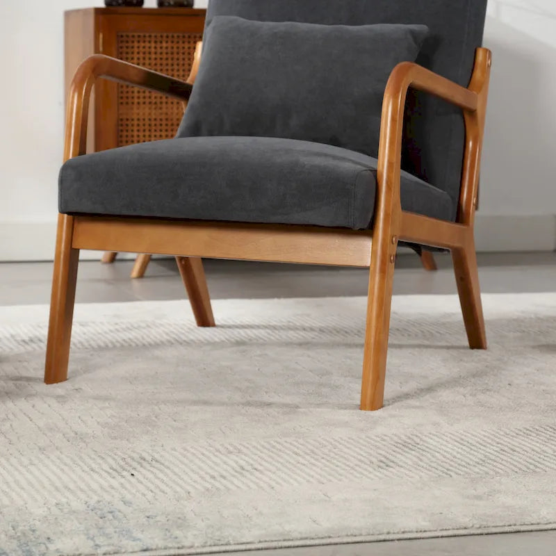 GDFStudio - Fauteuil d'appoint Olivia en velours avec cadre en bois massif et coussin confortable