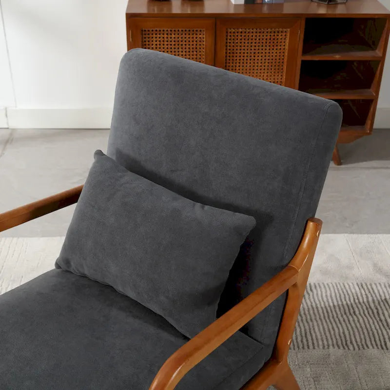 GDFStudio - Fauteuil d'appoint Olivia en velours avec cadre en bois massif et coussin confortable
