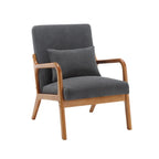 GDFStudio - Fauteuil d'appoint Olivia en velours avec cadre en bois massif et coussin confortable