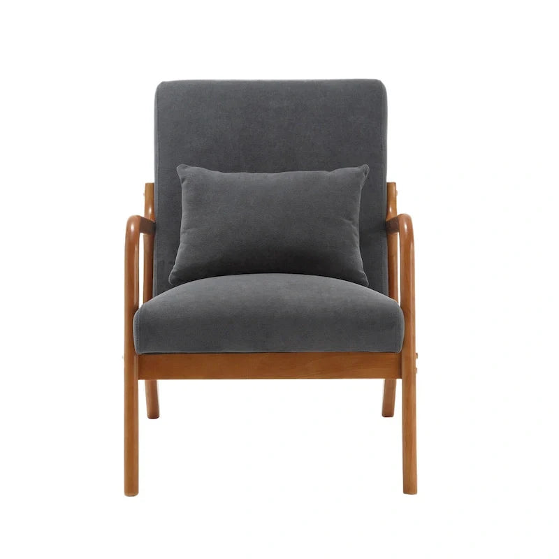 GDFStudio - Fauteuil d'appoint Olivia en velours avec cadre en bois massif et coussin confortable