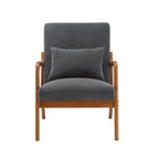 GDFStudio - Fauteuil d'appoint Olivia en velours avec cadre en bois massif et coussin confortable