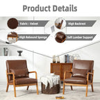 GDFStudio - Fauteuil d'appoint Olivia en velours avec cadre en bois massif et coussin confortable