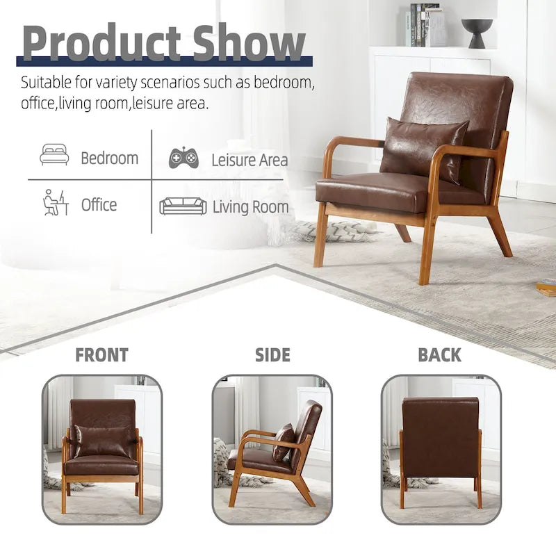 GDFStudio - Fauteuil d'appoint Olivia en velours avec cadre en bois massif et coussin confortable
