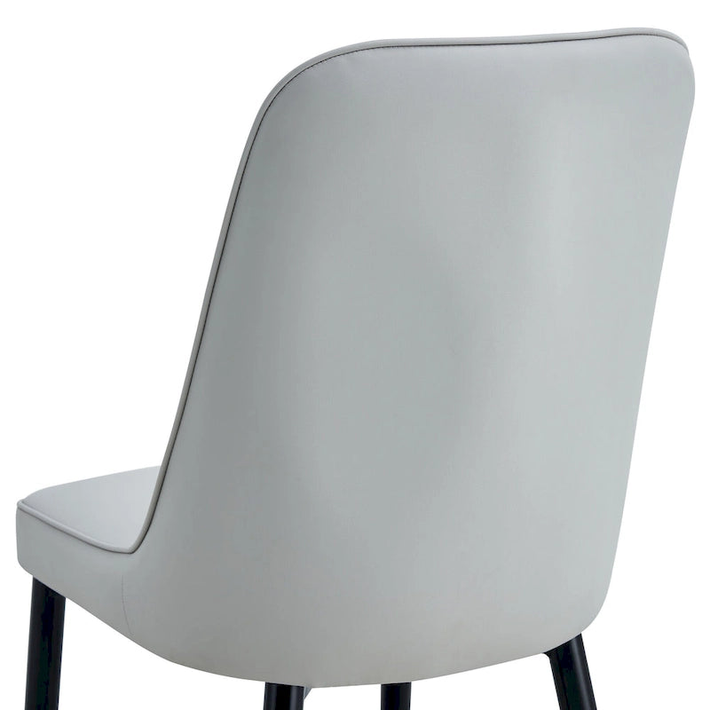 Lot de 4 chaises de salle à manger modernes avec dossier et assise rembourrés en similicuir, pieds en métal, pour salle à manger, salon et chambre à coucher