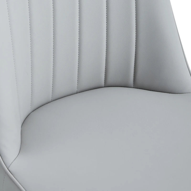 Lot de 4 chaises de salle à manger modernes avec dossier et assise rembourrés en similicuir, pieds en métal, pour salle à manger, salon et chambre à coucher