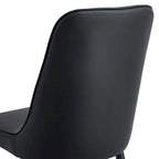 Lot de 4 chaises de salle à manger modernes avec dossier et assise rembourrés en similicuir, pieds en métal, pour salle à manger, salon et chambre à coucher