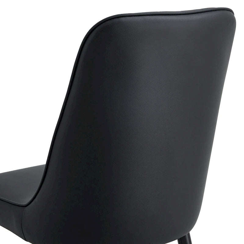 Lot de 4 chaises de salle à manger modernes avec dossier et assise rembourrés en similicuir, pieds en métal, pour salle à manger, salon et chambre à coucher