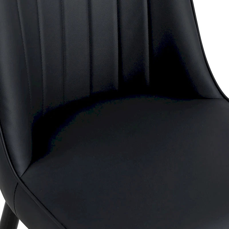 Lot de 4 chaises de salle à manger modernes avec dossier et assise rembourrés en similicuir, pieds en métal, pour salle à manger, salon et chambre à coucher