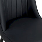 Lot de 4 chaises de salle à manger modernes avec dossier et assise rembourrés en similicuir, pieds en métal, pour salle à manger, salon et chambre à coucher