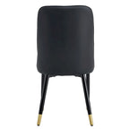Lot de 4 chaises de salle à manger modernes avec dossier et assise rembourrés en similicuir, pieds en métal, pour salle à manger, salon et chambre à coucher