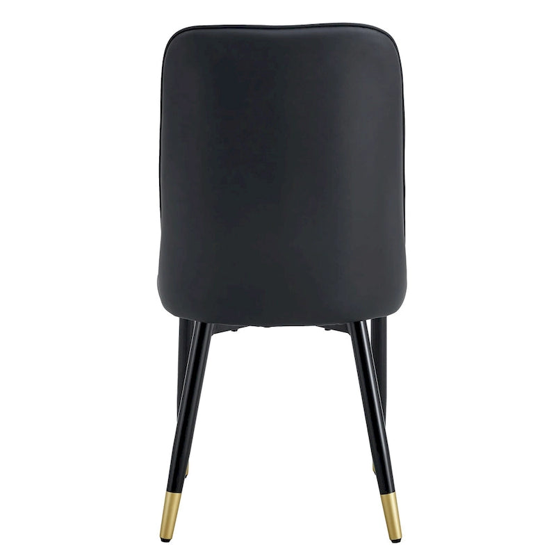 Lot de 4 chaises de salle à manger modernes avec dossier et assise rembourrés en similicuir, pieds en métal, pour salle à manger, salon et chambre à coucher