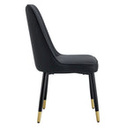 Lot de 4 chaises de salle à manger modernes avec dossier et assise rembourrés en similicuir, pieds en métal, pour salle à manger, salon et chambre à coucher