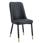 Lot de 4 chaises de salle à manger modernes avec dossier et assise rembourrés en similicuir, pieds en métal, pour salle à manger, salon et chambre à coucher