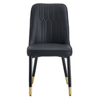 Lot de 4 chaises de salle à manger modernes avec dossier et assise rembourrés en similicuir, pieds en métal, pour salle à manger, salon et chambre à coucher