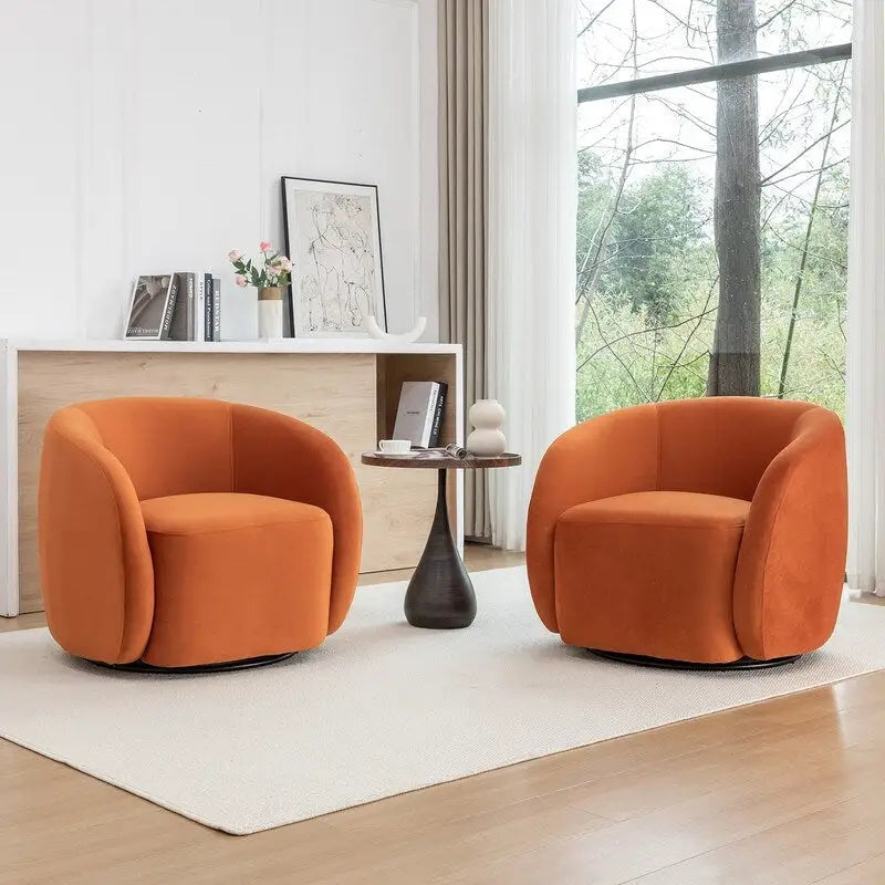 Fauteuil d'appoint pivotant à 360 degrés en velours SEYNAR Modern Glam (lot de 2)