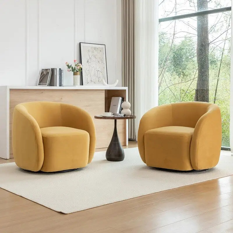 Fauteuil d'appoint pivotant à 360 degrés en velours SEYNAR Modern Glam (lot de 2)