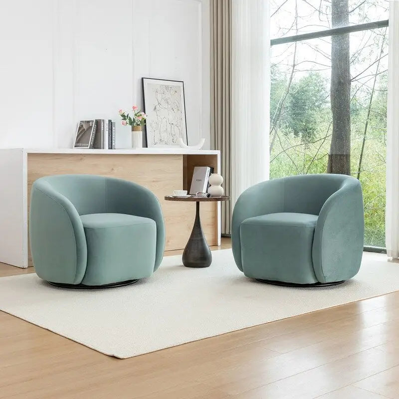 Fauteuil d'appoint pivotant à 360 degrés en velours SEYNAR Modern Glam (lot de 2)