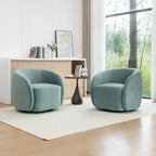Fauteuil d'appoint pivotant à 360 degrés en velours SEYNAR Modern Glam (lot de 2)