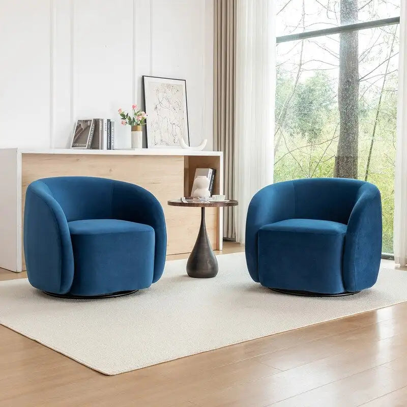 Fauteuil d'appoint pivotant à 360 degrés en velours SEYNAR Modern Glam (lot de 2)