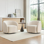 Fauteuil d'appoint pivotant à 360 degrés en velours SEYNAR Modern Glam (lot de 2)