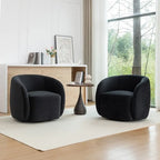 Fauteuil d'appoint pivotant à 360 degrés en velours SEYNAR Modern Glam (lot de 2)