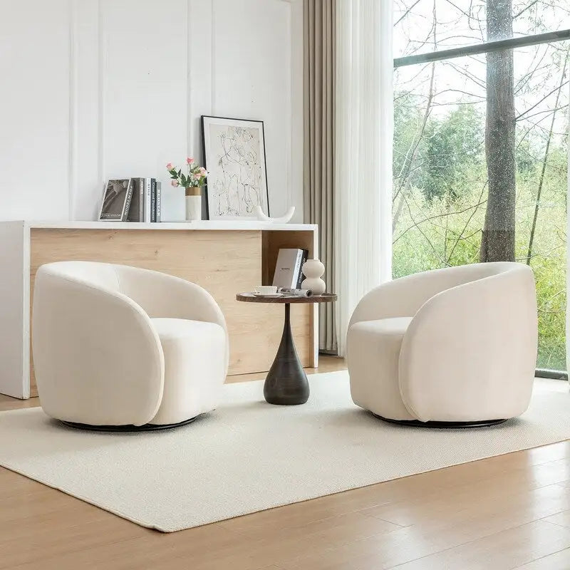 Fauteuil d'appoint pivotant à 360 degrés en velours SEYNAR Modern Glam (lot de 2)
