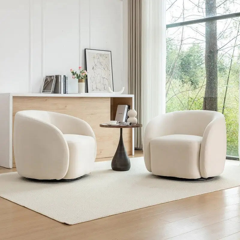 Fauteuil d'appoint pivotant à 360 degrés en velours SEYNAR Modern Glam (lot de 2)